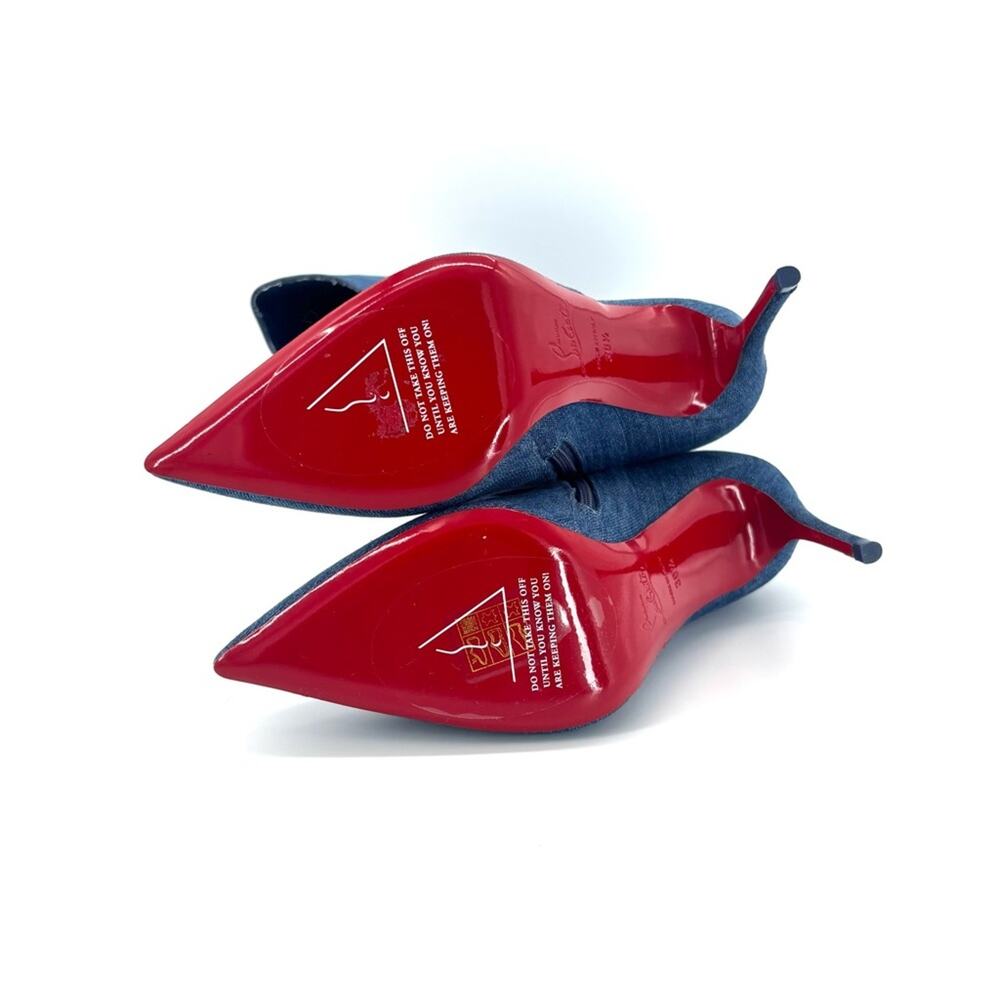 Christian Louboutin Kate Botta Alta 100 Loubi Jeans Thigh High Boots 36.5 - Picture 9 of 10